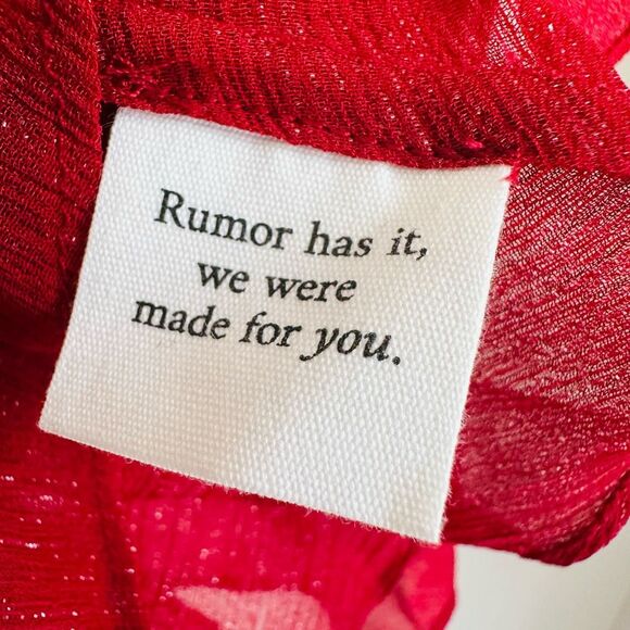 RUMORED Anthropologie Tango Tank – Red Sparkle Ruffle – NWT Small Y2K - Picture 6 of 9